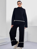 Conjunto Amélie em Tricô com Suéter Mullet Gola Alta e Calça
