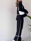Conjunto Amélie em Tricô com Suéter Mullet Gola Alta e Calça